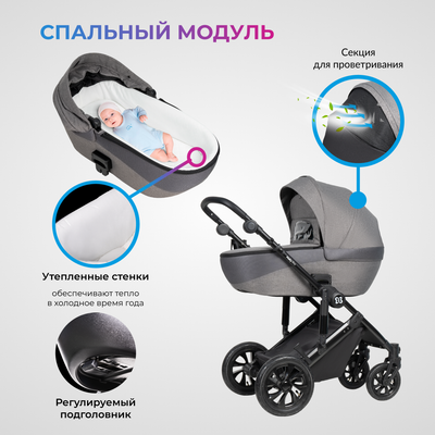 Детская универсальная коляска Farfello Molly Pro 3 в 1 MP-1