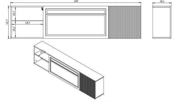 Каминокомплект Смолком Montana F 2D-fr1 V42 Vision 42 LOG LED
