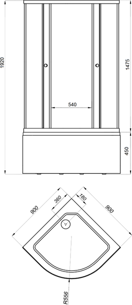 Душевой уголок Triton Мозаика Б1 90х90