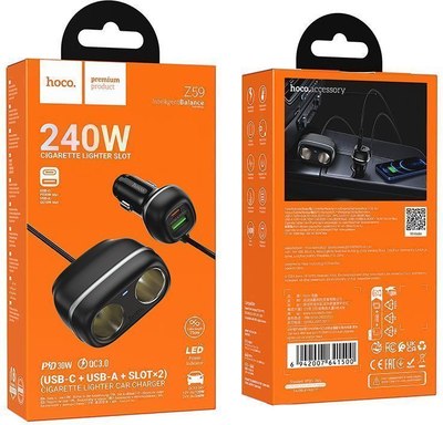Зарядное устройство автомобильное Hoco Z59 48W