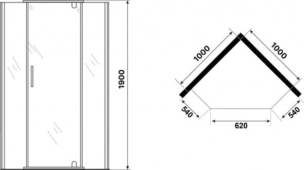 Душевой уголок Niagara Eco NG-1010-14DT 100x100x190