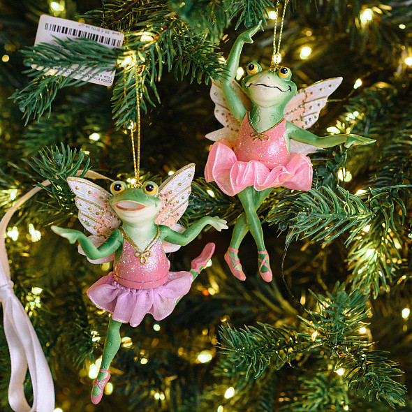 Елочная игрушка Kurt S. Adler Christmas 2024. Лягушка-балерина / E0924
