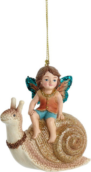 Елочная игрушка Kurt S. Adler Christmas 2024. Фея на улитке / E0925 - фото