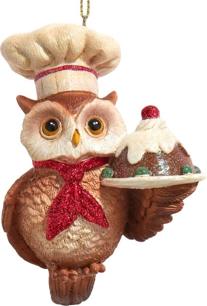 Елочная игрушка Kurt S. Adler Christmas 2024. Сова-повар / E0996_2 - фото