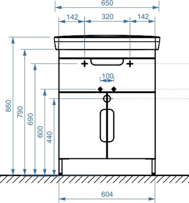 Тумба под умывальник Belux Мадейра Н 65-01