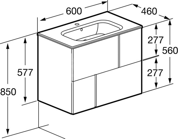 Тумба под умывальник Roca Luna 58.6 / ZRU9307764