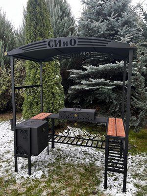 Мангал-беседка Станкоинструмент Царский (кованый с печью и дымоходом)