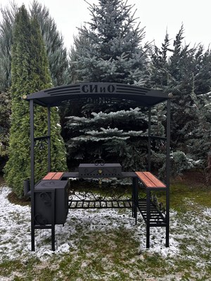 Мангал-беседка Станкоинструмент Царский (кованый с печью и дымоходом)