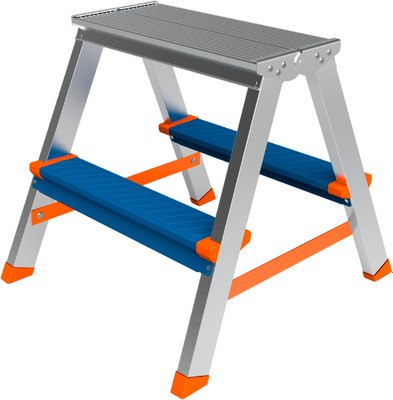 Лестница-стремянка Sarayli Алюминиевая двухсторонняя Color 004738 (2x2) - фото