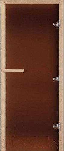 Стеклянная дверь для бани/сауны Doorwood Теплая ночь 170х70 / DW01667 - фото