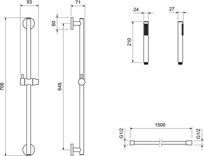 Душевой гарнитур Aquatek Европа AQ2012BGM