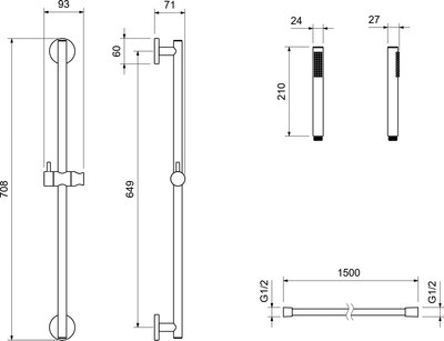 Душевой гарнитур Aquatek Европа AQ2012MB