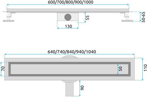 Трап для душа REA Neox Pro 900 Matt Gold / REA-G2704