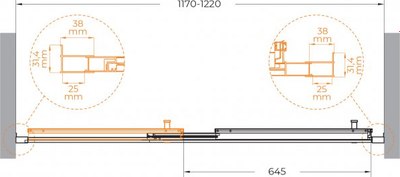 Душевая дверь Cezares MOLVENO-BF-3-120-C-BORO-IV