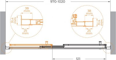 Душевая дверь Cezares MOLVENO-BF-3-100-C-GM-IV