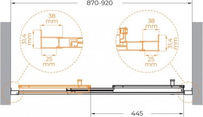 Душевая дверь Cezares MOLVENO-BF-3-90-C-BORO-IV