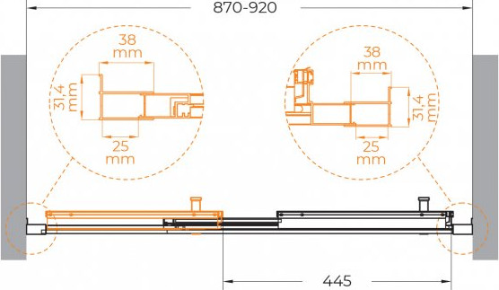Душевая дверь Cezares MOLVENO-BF-3-90-C-GM-IV