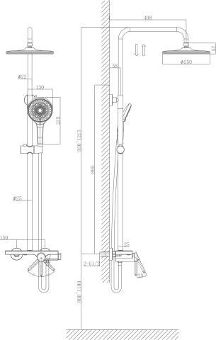 Душевая система со смесителем A-Five A5-0638