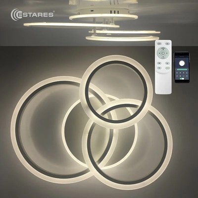 Люстра Estares Sonne 90W 4R-APP-590x525x110-WHITE/WHITE-220-IP20