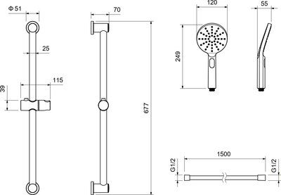 Душевой гарнитур Aquatek Оберон AQ2016BG