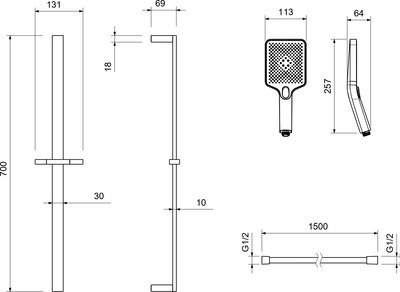 Душевой гарнитур Aquatek Либра AQ2019CR