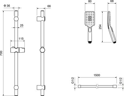 Душевой гарнитур Aquatek Лира AQ2018CR