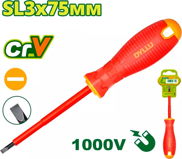 Отвертка DYLLU SL3x75мм / DTSD7233