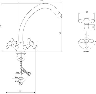 Смеситель Славен СЛ-ДВ-О11