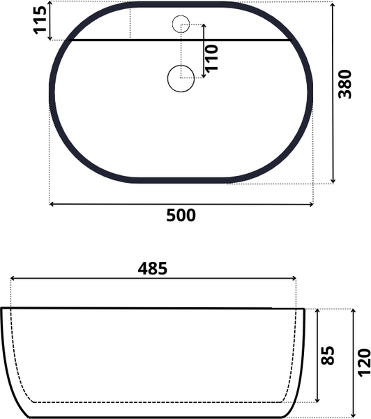 Умывальник Roxen Rio 570130