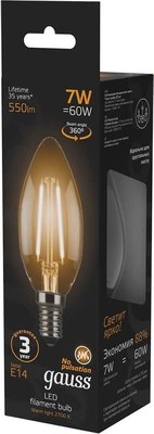 Лампа Gauss Filament Candle E14 7W 2700K / 14801107