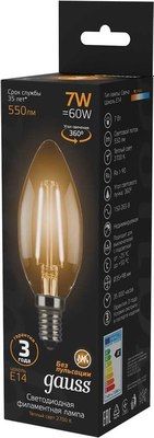 Лампа Gauss Filament Candle E14 7W 2700K / 14801107