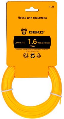 Леска для триммера Deko TL16 / 065-1057 - фото