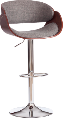 Стул барный Tetchair Lando (серый/орех/хром) - фото