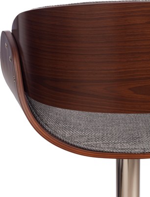 Стул барный Tetchair Lando (серый/орех/хром)