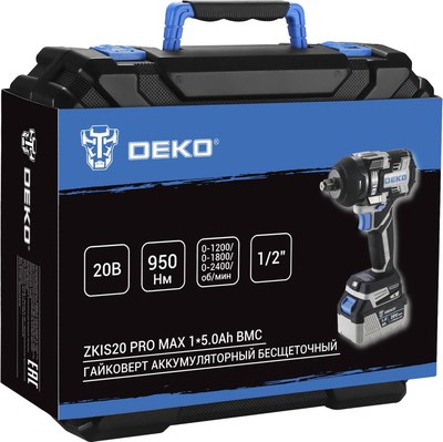 Аккумуляторный гайковерт Deko ZKIS20 Pro Max / 083-1089