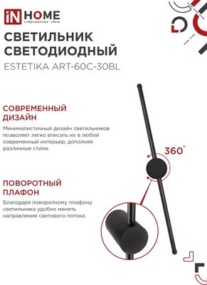 Бра INhome Estetika ART-60C-30BL / 4690612057866
