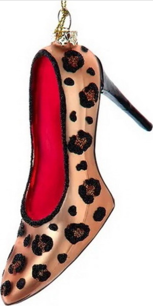 Елочная игрушка Kurt S. Adler Christmas 2024. Леопардовая туфелька / T3614 - фото