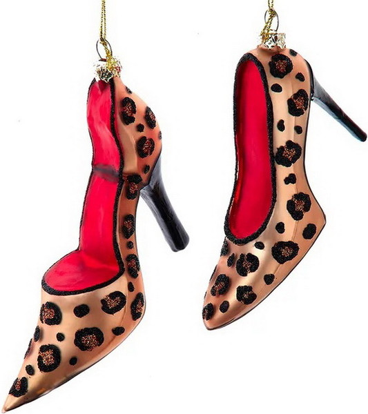 Елочная игрушка Kurt S. Adler Christmas 2024. Леопардовая туфелька / T3614