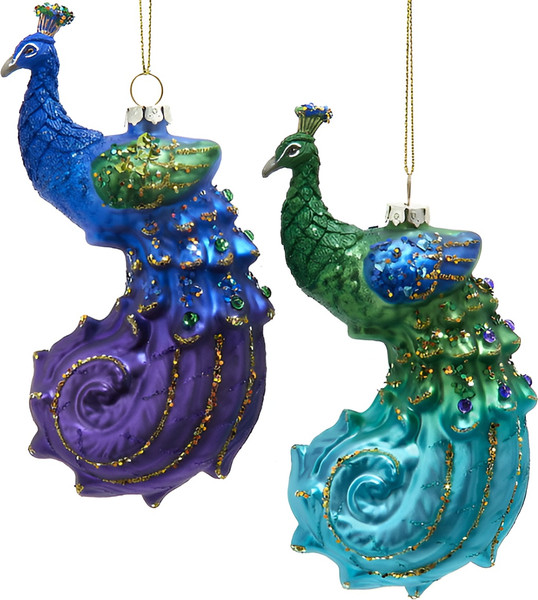 Елочная игрушка Kurt S. Adler Christmas 2024. Яркий павлин / T3672