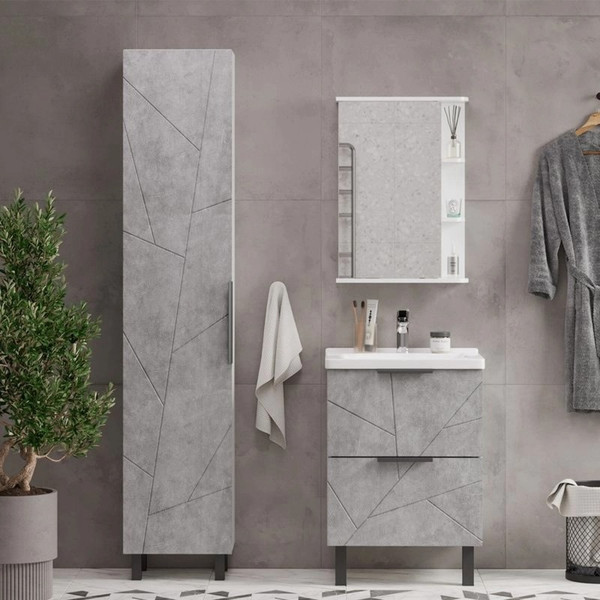 Шкаф-пенал для ванной Mixline Гранд-40 555359 (бетон)