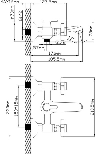 Смеситель Oasis L2009CH_Deg