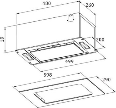 Вытяжка скрытая ZORG Asta 850 60 M