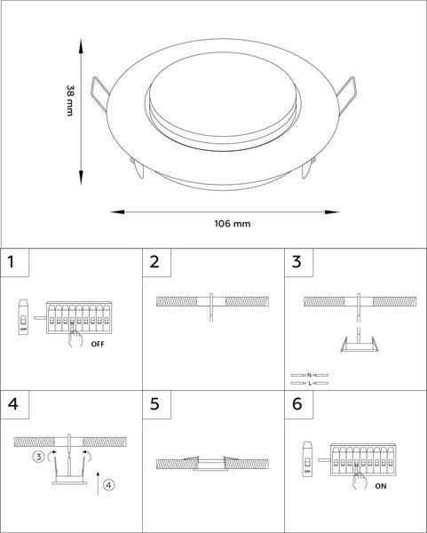 Точечный светильник Ambrella G101 BK
