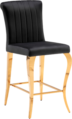 Стул барный Woodville Joan полубарный (черный/золотой) - фото