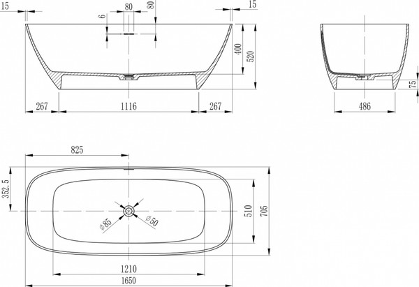 Ванна из искусственного камня Abber Stein AS9632