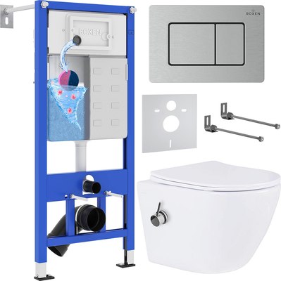 Унитаз подвесной с инсталляцией Roxen StounFix Dual Fresh 968424 - фото