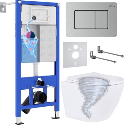 Унитаз подвесной с инсталляцией Roxen StounFix Dual Fresh 968430 - фото