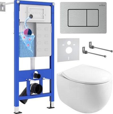 Унитаз подвесной с инсталляцией Roxen StounFix Dual Fresh 968442 - фото