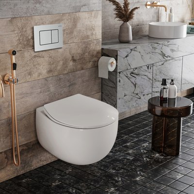 Унитаз подвесной с инсталляцией Roxen StounFix Dual Fresh 968442