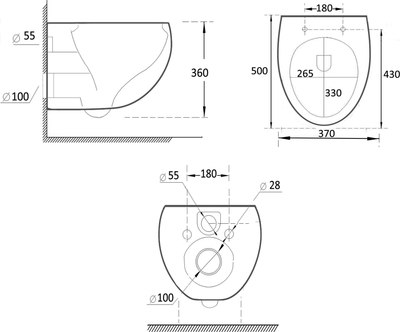 Унитаз подвесной с инсталляцией Roxen StounFix Dual Fresh 968442